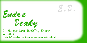 endre deaky business card